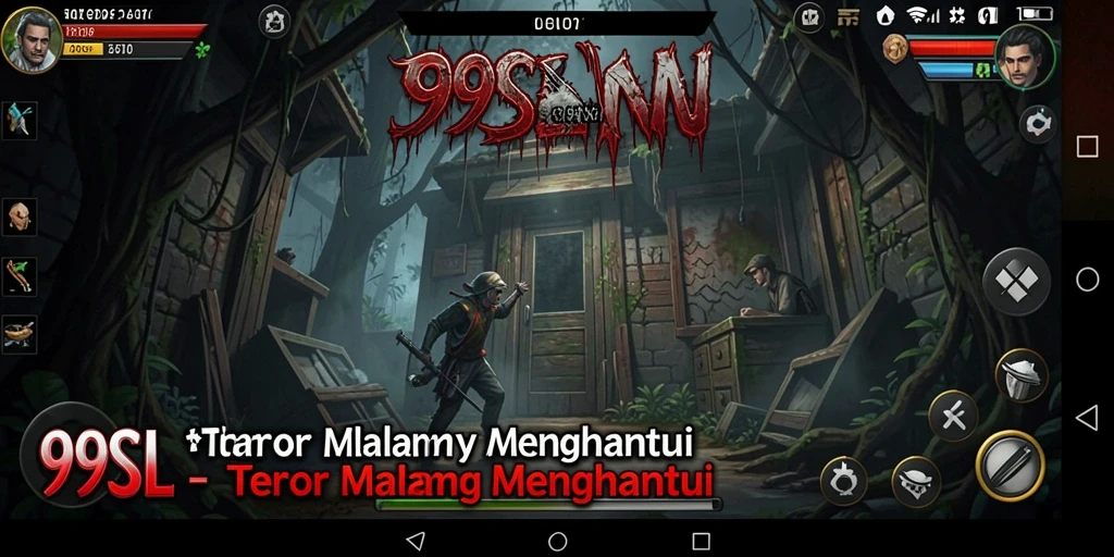 Screenshot utama 99SL menunjukkan suasana gelap yang mencekam.