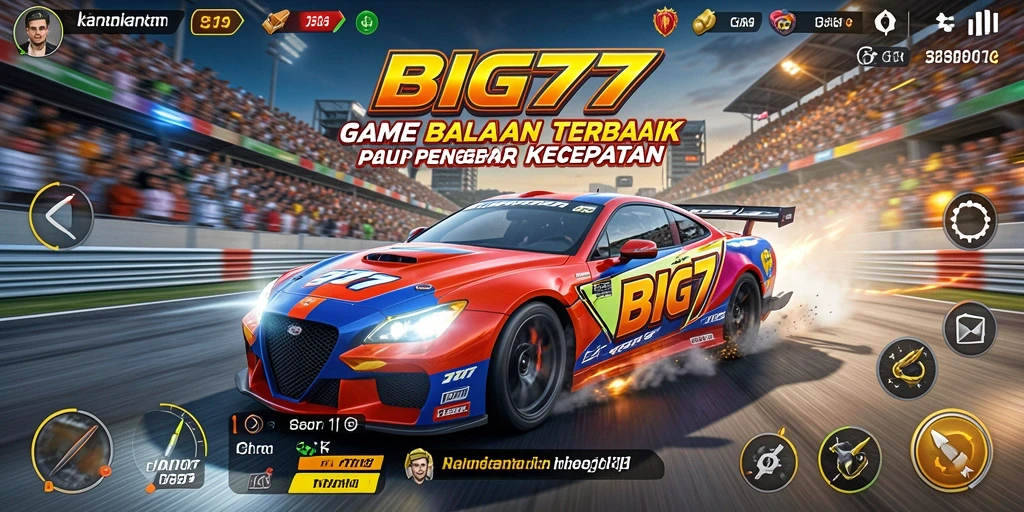 Tangkapan layar BIG77 menampilkan aksi balapan seru dan mendebarkan.