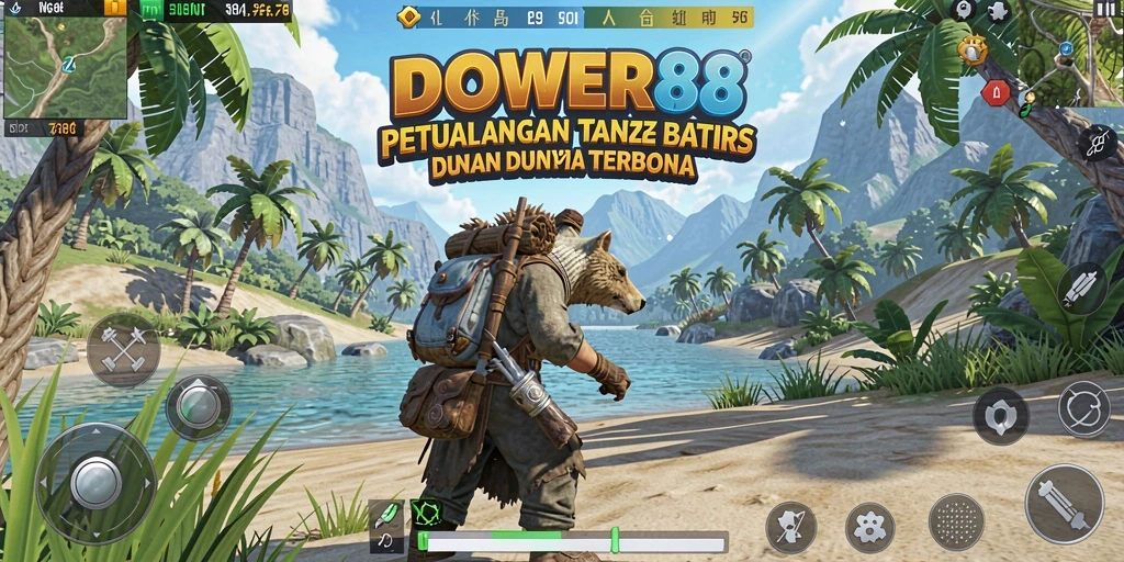 Screenshot DOWER88 yang menampilkan petualangan seru di dunia terbuka.