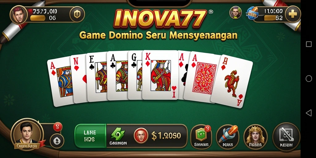 Tampilan gameplay <strong>INOVA77</strong> yang menarik dan interaktif dalam permainan Domino.