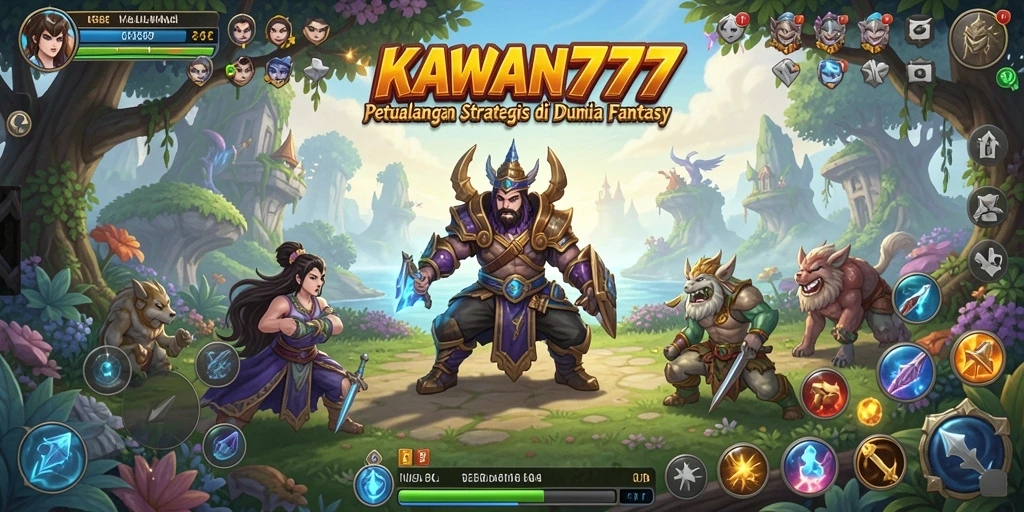 Tampilan gameplay menarik dari KAWAN777 dengan pertarungan strategis.