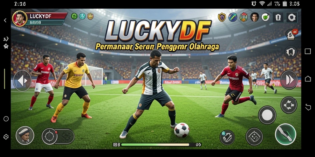 Screenshot menampilkan aksi seru dari pertandingan olahraga di LUCKYDF.