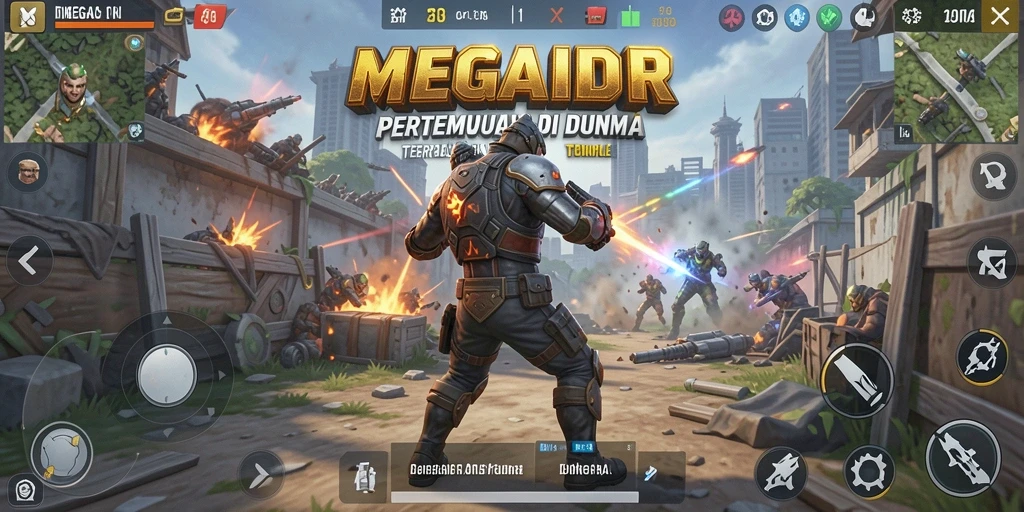 Tangkapan layar gameplay <strong>MEGAIDR</strong> menampilkan pertempuran seru dan aksi adrenalin tinggi.