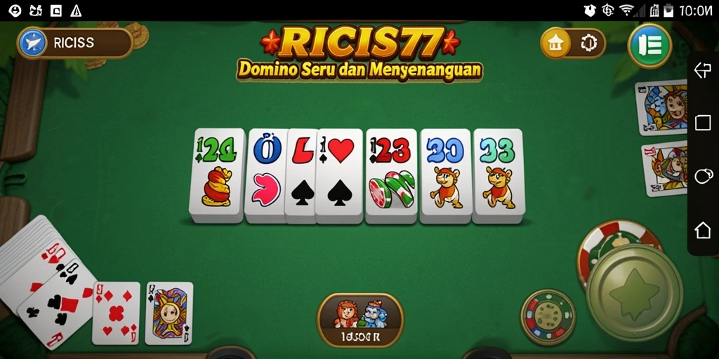Tampilan gameplay menarik dari RICIS77 dengan elemen Domino.