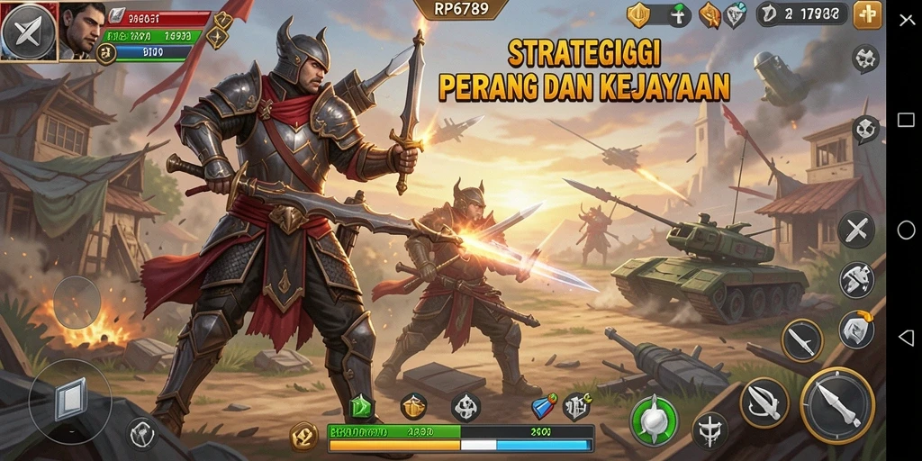Tangkapan layar menampilkan gameplay seru dari RP6789 dengan strategi tempur yang mendalam.
