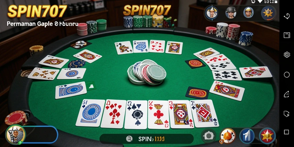 Tampilan gameplay seru SPIN707 yang menantang pemain Gaple.
