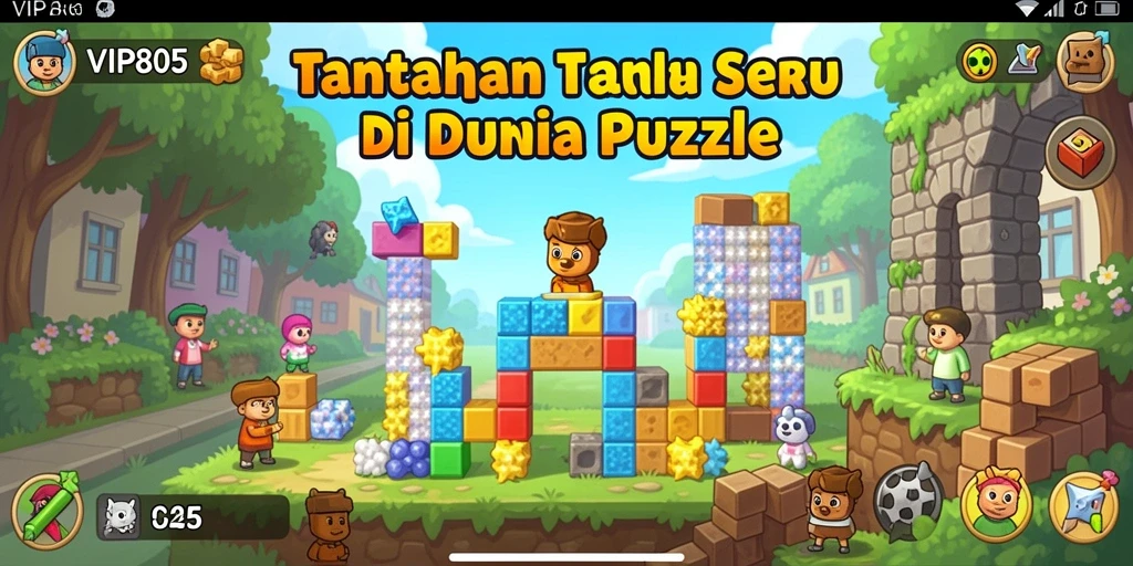 Screenshot utama VIP805 menampilkan gameplay Puzzle yang menantang.