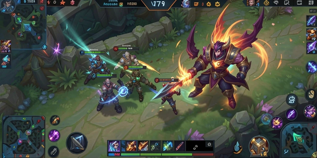 Tangkapan layar gameplay dari VT789 yang menampilkan pertarungan seru.