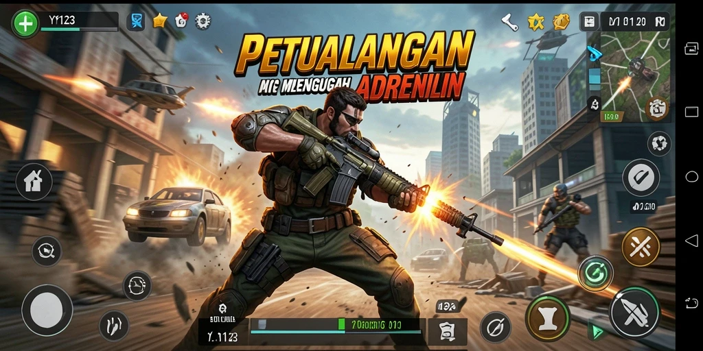 Tangkapan layar menampilkan aksi seru dalam gameplay YY123.