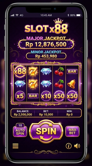 Antarmuka pengguna yang intuitif dari aplikasi x88.